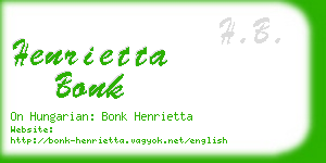 henrietta bonk business card